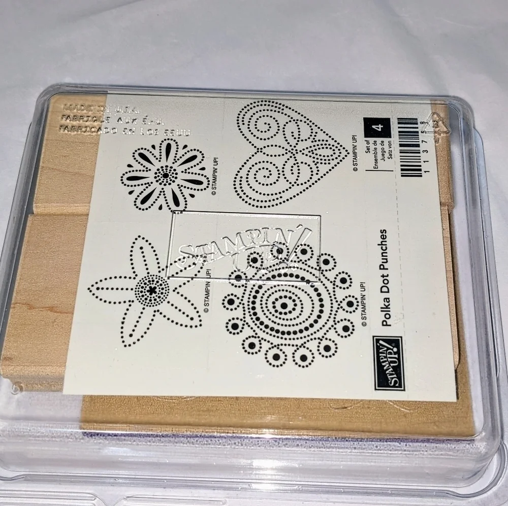 Stampin' Up Polka Dot Punches Complete Set of 4 Unmounted NIB